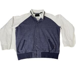 Sean John Fleece Shacket Snaps Jacket Men XXXL (3XL) Heathered Blue Grey Pockets